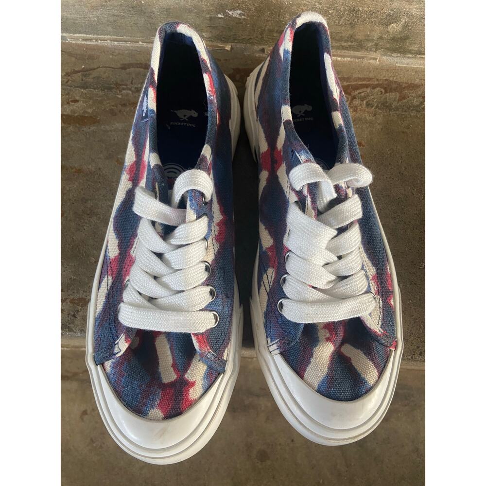 Rocket Dog red/white/blue tie dye canvas sneakers - Picture 5 of 8